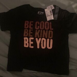 The Children's Place Black Short Sleeve Tee with Inspiring Message